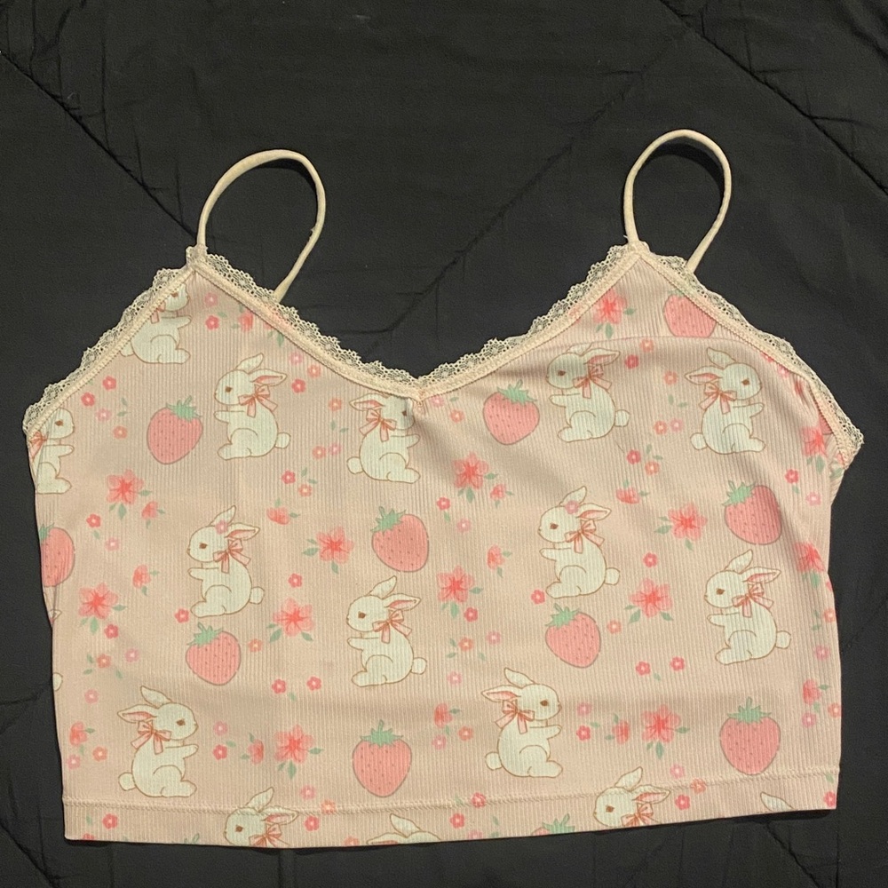 Pink Bunny & Strawberry Cami Top